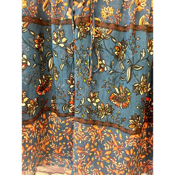 Everly for Francesca's 3/4 sleeve sheer blue floral blouse top shirt women's XS - Picture 4 of 4